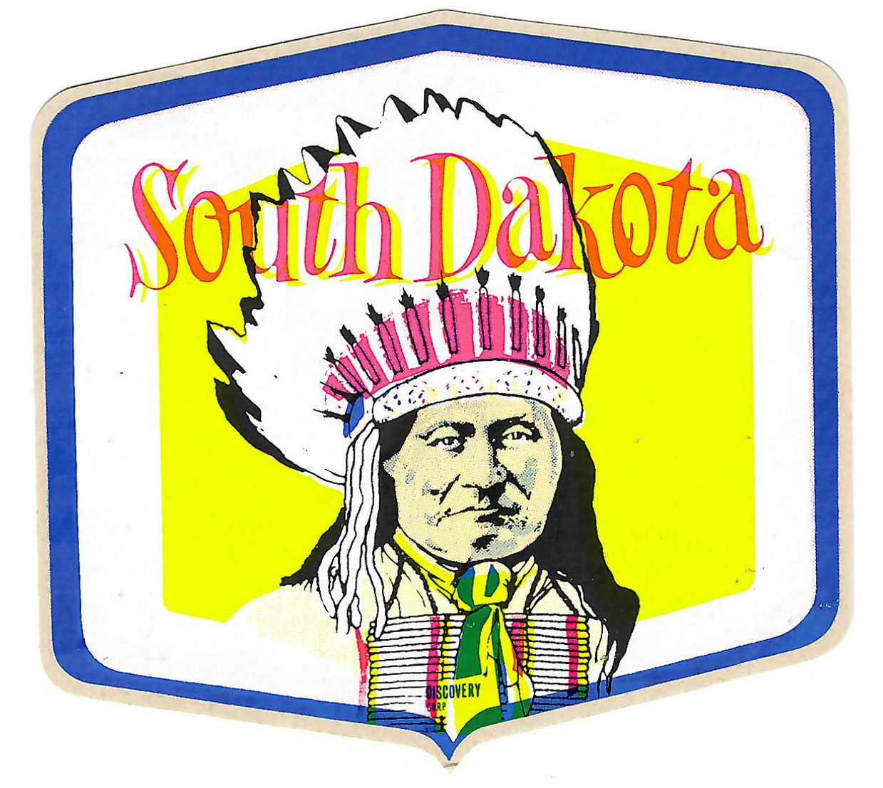 (image for) South Dakota (2) Indian Chief Vintage Vacation Sticker